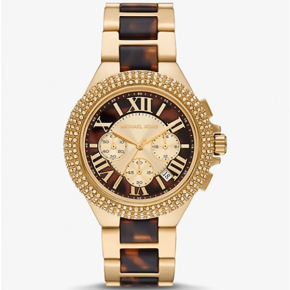 Michael Kors Oversized Camille Women's Watch, Stainless Steel Chronograph